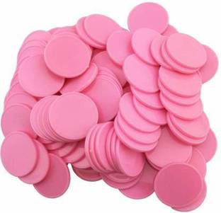 Offer99 Plastic Pink Plain Token/Coins Pack of 100 for Board Game/Stores/Casino/School