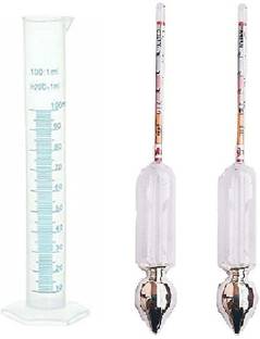 Nicolette Mercury Lactometer 2pc Hydrometer for Testing Milk 100 Measuring Jar 2pc Mercury Lactometer & Measuring Jar Single Unit Measuring Wheel