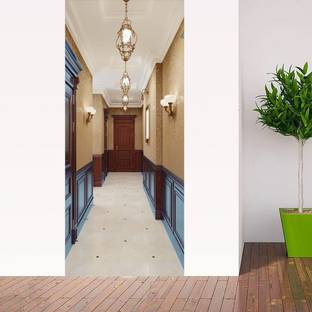 KREEPO 77 cm Door Sticker-Wallpaper Hall Corridor Interior for Decor Your Home Door_K18 Self Adhesive Sticker