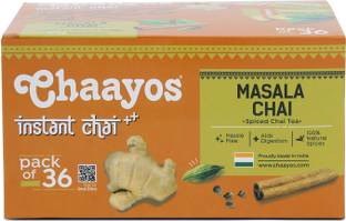 Chaayos Instant Tea Premix - Masala Flavour - Regular Sugar (14g * 36 Sachets ) | Masala Tea Powder | Premix Tea | Masala Chai | Assam Tea | Desi Chai | Masala Tea Box