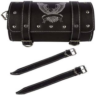 AutoGnix Saddle Bag Black Leatherette Motorbike Saddlebag
