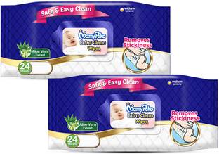 MamyPoko Wipes Extra Clean Baby With Aloe vera Extract 24 Sheets (Pack of 2)