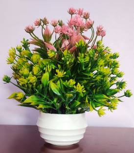 BK Mart Best For Home/Office Table Decoration or Gift Table Flower Pot Bonsai Wild Artificial Plant  with Pot