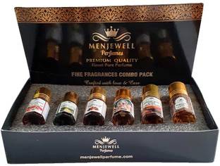 Menjewell Set Of 6 Spicy Attar Gift Pack (6 x 3 ml) Long Lastings Attar/Perfume For Men Herbal Attar
