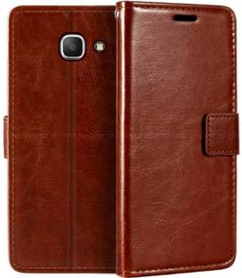 COST TO COST Flip Cover for Samsung Galaxy J5 Prime, Samsung SM-G570F Brown Flip Cover