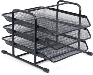 CHROME Multipurpose Trays 3 Compartments Metal Mesh Document Tray