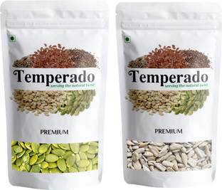 Temperado Raw pumpkin and Sunflower Seeds| Super Seeds Combo Pack| 200gm*2 Sunflower Seeds, Pumpkin Seeds