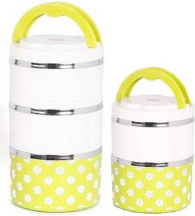 GoodFeel BIG LUNCH BOX 3 Containers + Lunch Box Pink 2 Containers Lunch Box (1060 ml) 3 Containers Lunch Box