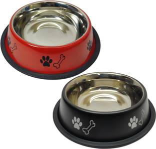 FOURESTA Large Dog Bowl 700 ml Combo Pack of 2 Feeding Bowls for Dog Non-Skid Dog Bowl Stainless Steel Pet Bowl