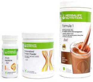 Herbalife Nutrition Formula 1Shake Chocolate With Protein Powder And Afresh Energy Drink Peach Plant-Based Protein