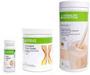Herbalife Nutrition Formula 1 Shake Vanilla Flavor With Protein Powder+ Afresh Energy Drink Ginger Plant-Based Protein