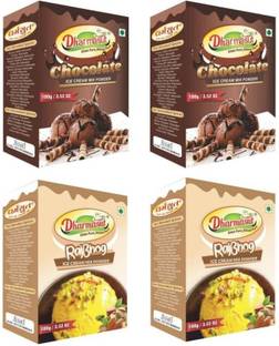 Dharmasut 2 Chocolate + 2 Rajbhog Instant Ice Cream Mix Powder | Combo of 4 | 400 g