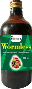 chachan WORMLESS SYRUP 500 ML Round worms ,Thread worms,Expels Intestinal worms
