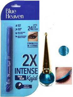 BLUE HEAVEN 2X INTENSE KAJAL (blue) AND SPARKLE EYELINER BLUE