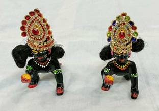 DURGA HOSIERY Heavy Diamond Stone Desighner Mukut, SET OF 2 Deity Ornament