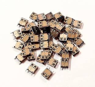 ERHIndia (Pack of 100)USB-A Socket USB Interface Straight pin Female Head Power Supply Electronic Hobby Kit
