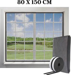 Royalkart High Density Polyethylene Adjustable Window Screen DIY Fiberglass Net Anti-Mosquito, Bug, Insect (150 cm X 80 cm)(Dark Grey) Insect Net