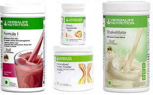 Herbalife Nutrition Formula 1 Rose Kheer + Protein Powder 200 G + Afresh - Peach + Shake Mate Protein Shake