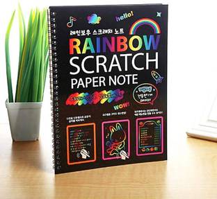Kandle Rainbow Art Scratch Paper Book Sheets with Stylus, 10 Pages,Size 10.5X7.5 inch Theme,  Scrapbook Kit