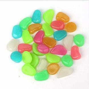 FLOSTRAIN Glow in The Dark Glowing Decorative Stones Pebbles Regular Rectangular Marble Pebbles