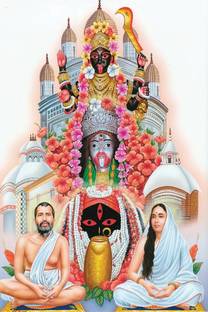 Wall gallery 45.72 cm DakshineswarMaa Kali,Tara Maa With Ramkrishna dev Maa sarada|Like a New Everyday Self Adhesive Sticker