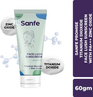 Sanfe Sunscreen - SPF 50 PA+++ Promise Avobenzone Face Lush Sunscreen For All Skin Types with PA+++ zinc oxide | 60gm | Protects The Skin From UVB, UVA, and IR (Infrared) Radiation