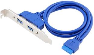 LipiWorld 2 Port USB 3.0 Female Back Panel to Motherboard 20pin Cable with PCI Bracket 50cm (Motherboard to USB 3.0 Cable) USB Hub