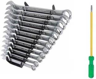 Exotic Arcade Combo of 12 Pcs Combination Spanner and Long Screwdriver || Heavy Duty Double Sided Combination Wrench