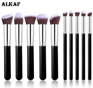Alkaf 10 Pcs Makeup Brushes Set Tool Pro Foundation Face Powder Brush Kit (Pack of 10)