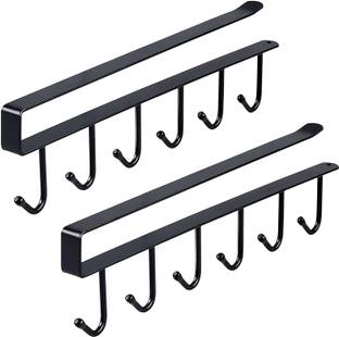 Urbanware Under Shelf Coffee Mug Cup Holder Rack Organizer Stand for Kitchen Counter Hook Rail 6