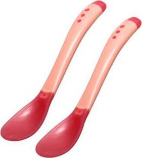QUICKSHOP Baby Silicone Temperature Sensing Spoon, BPA Free Changing Color Feeding Spoon  - Silicon