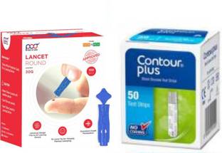 CONTOUR PLUS glucometer strips 50 + 100 Lancet 50 Glucometer Strips