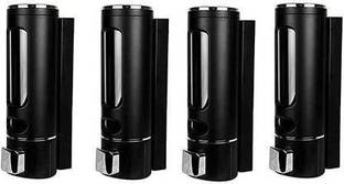 Redcroc Black Multi Purpose Wall Mounted Liquid ABS Plastic Soap Dispenser (Pack Of 4) 400 ml Gel, Liquid, Lotion, Foam, Conditioner, Soap, Shampoo, Sanitizer Stand Dispenser