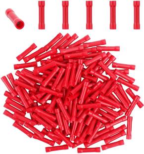 100 PC Butt Splice Wire Crimp Connector Red 22-18 Awg Vinyl BV1