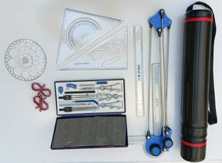 UEI ART NO 0136 MINI DRAFTER COMBO WITH 13 PART DRAWING INSTRUMENTS BOX (7 ITEMS) Drafting Kit