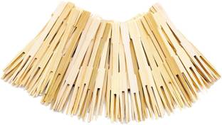 QYNSIK Disposable Bamboo Fruit Fork Set