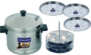 TENNYSON STAINLESS STEEL IDLY COOKER WITH IDIYAPPAM PLATES (4+3) Induction & Standard Idli Maker
