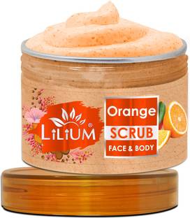 LILIUM Deep Exfoliating Face & Body Orange Scrub To Exfoliate Dead Skin Cells Scrub