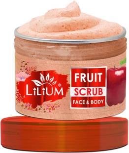 LILIUM Fruit Face & Body Deep Exfoliating Scrub With Fruit Extracts and Olive Oil, Scrub