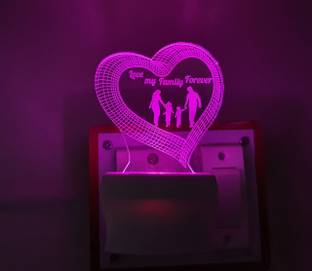 jkart Multicolour 3D ” Family Love ” Beautifully Colour Changing Lamp for Gift/Decor Night Lamp