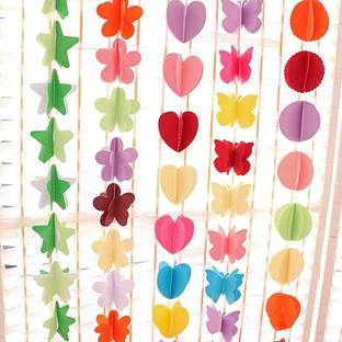 FLYER Paper Party Garland Streamers For birthday, anniversary and home decor-Assorted Pack of 5