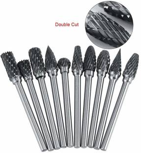 uptodatetools Carbide Rotary Burr Set, 10pcs Carbide Steel Rotary Files
