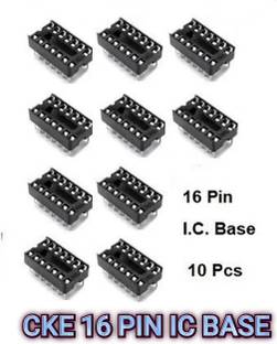 CKE 16 PIN DIP IC SOCKET - BASE CONNECTOR FOR ICS CD 4017( PACK OF 10 PCS) Electronic Components Electronic Hobby Kit