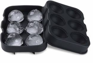 MoldBerry 6 Round Ice ball Ice cube Mould Multicolor Silicone Ice Ball Tray