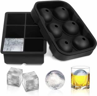 MoldBerry 6 Big Round & Square Ice cube tray Multicolor Silicone Ice Cube Tray