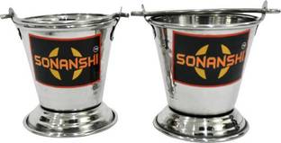 Sonanshi Stainless Steel Serving Bucket/Balti for Serving Dishes for Restaurant & Home Gravy Bucket Serving Set