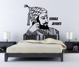 Divine studio 132 cm Chhatrapati Shivaji Maharaj Decal Self Adhesive Sticker