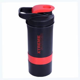 Jaypee Plus Xtreme BPA Free Gym Bottle with Double Supplement Storage Compartment and Mixer 500 ml Plastic Shaker