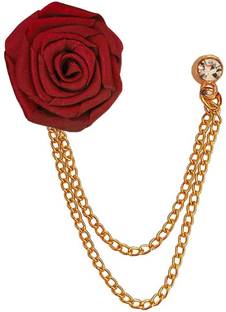 M Men Style Rose Flower Chain Lapel Pin Badge Coat Suit Wedding Gift Shirt Collar Brooch Brooch