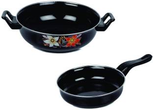 Acameo Non Stick Induction Cookware FRY PAN ,KADHAI Set for Home (2 PACK ) Induction Bottom Non-Stick Coated Cookware Set